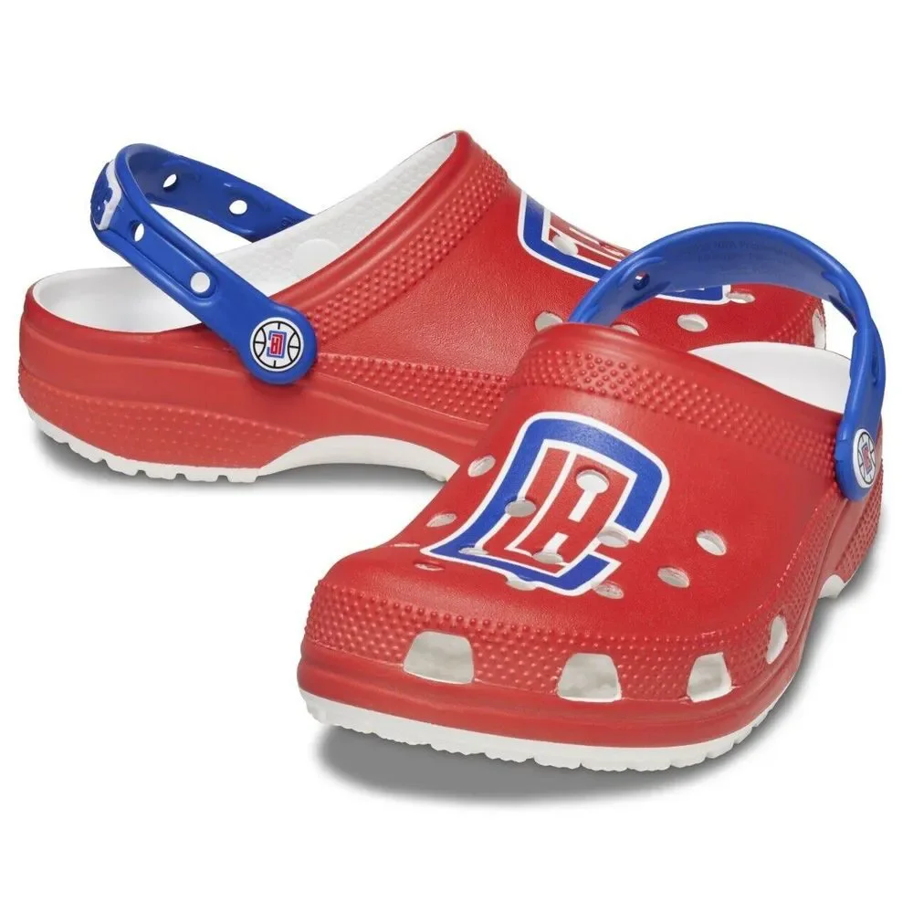 Crocs Men's Los Angeles Clippers NBA Classic Slip On Clogs Red Logo Size M10 W12